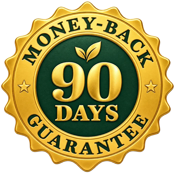 Leaftide 90-day money-back guarantee seal